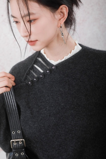 Stone Gray Rabbit Fur Top