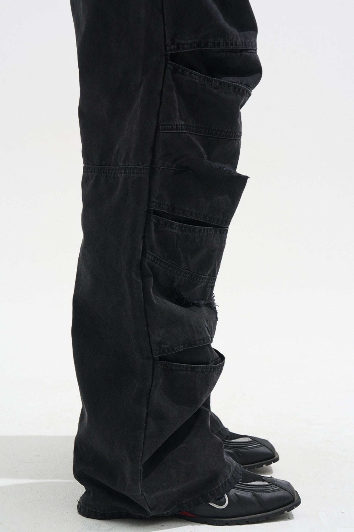 Layered Split Dirty Jeans