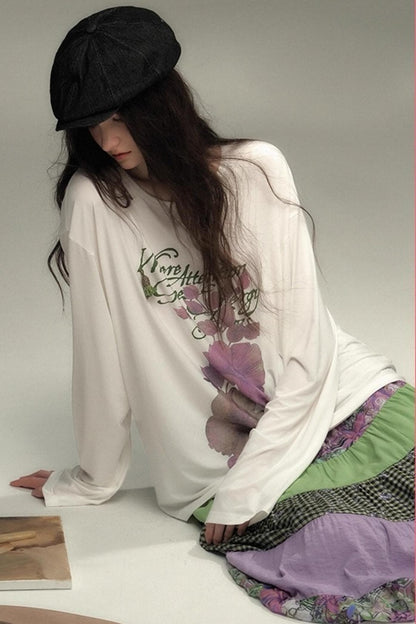 Tree of Life Tencel Slub Cotton Long Sleeve T-shirt