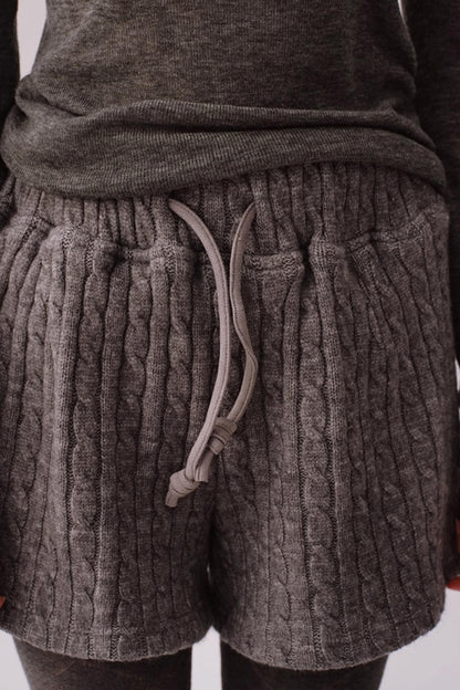 Knitted Twist Pattern Skirt Pants