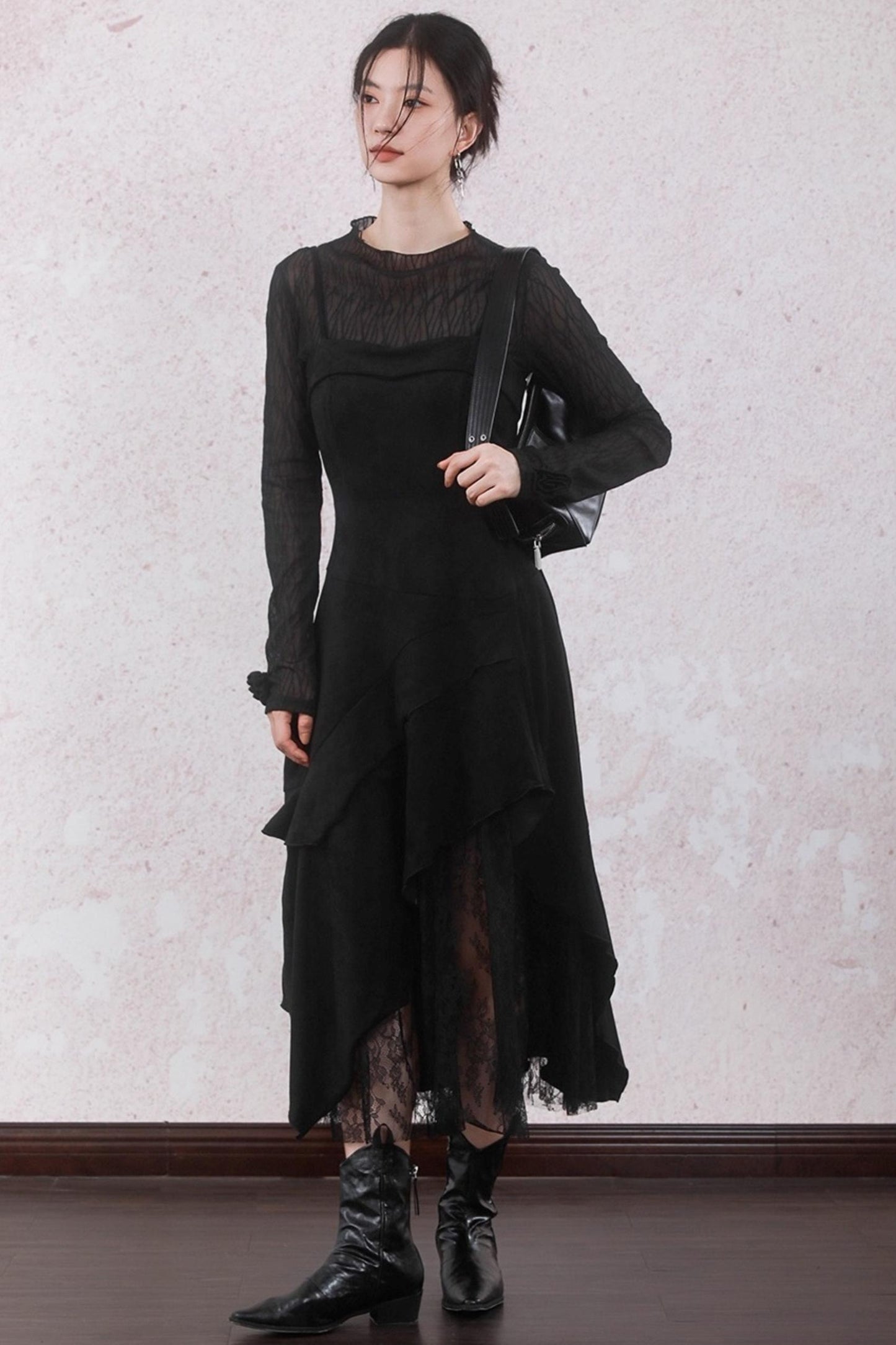 Layered Lace Spliced Sundress