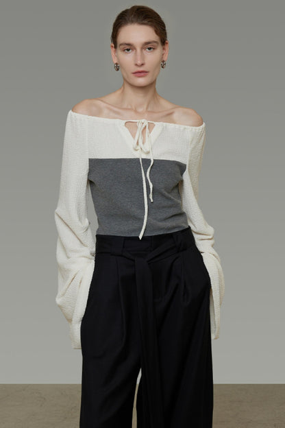 Contrast Round Neck Knit Top