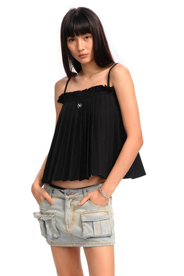 Nice A-Line Pleated Vest