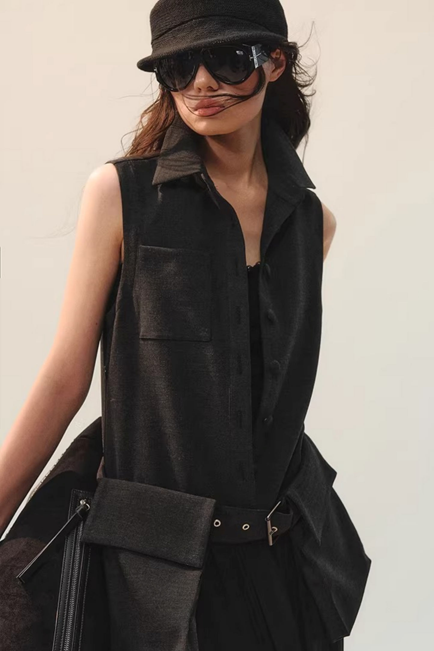 Ink Tone Belted Dress