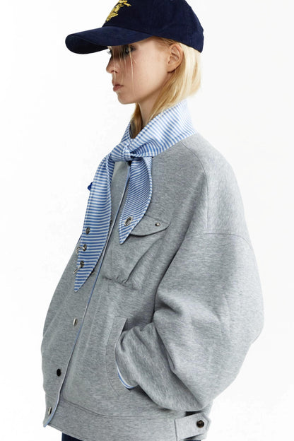 Rabbit Collar Sweatshirt Jacket