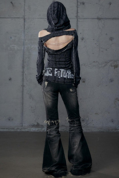 Vintage Punk Hooded Top