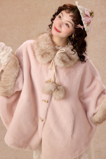 Lacemade Retro Fur Cape Coat
