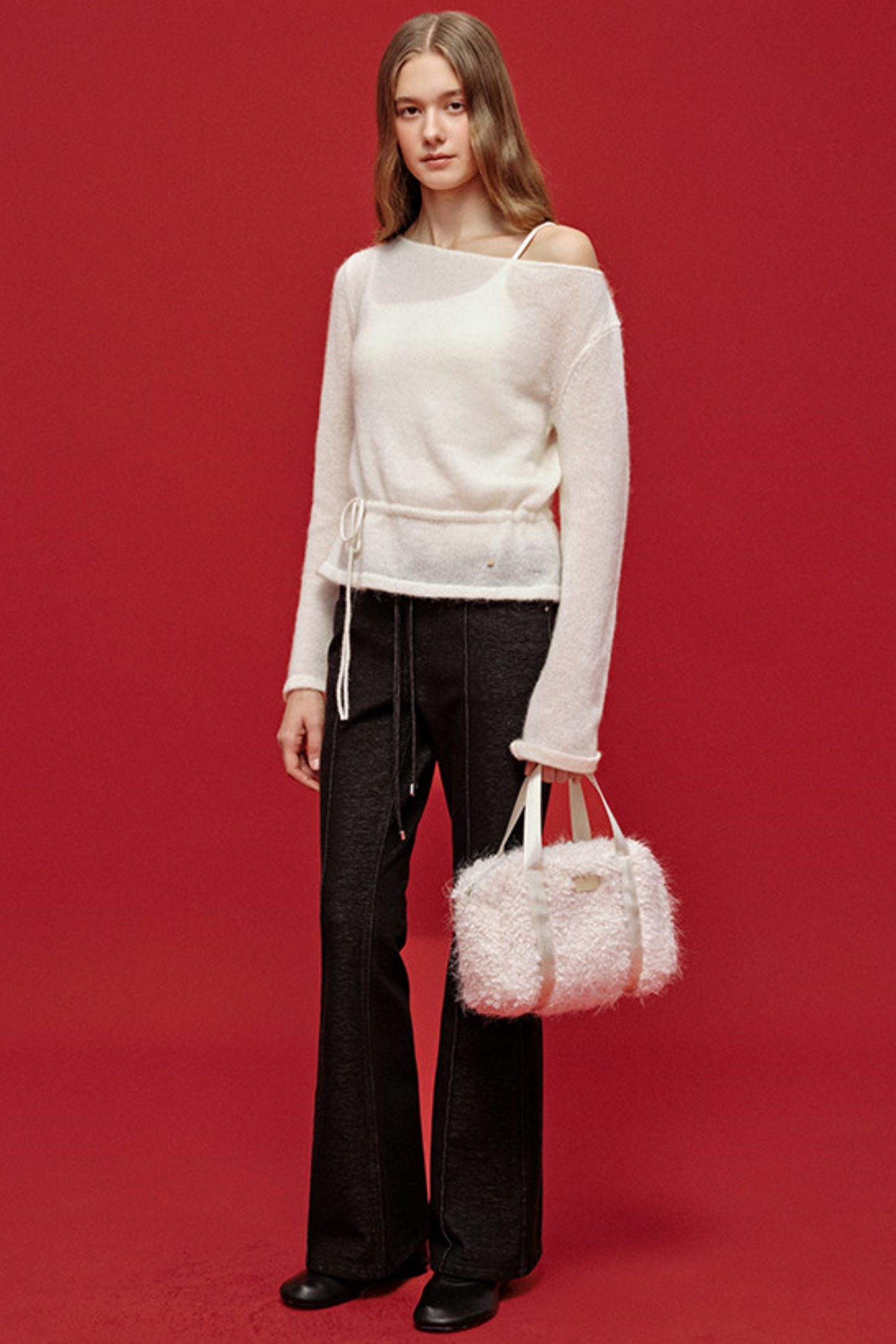 Embroidered Wool Denim Pants