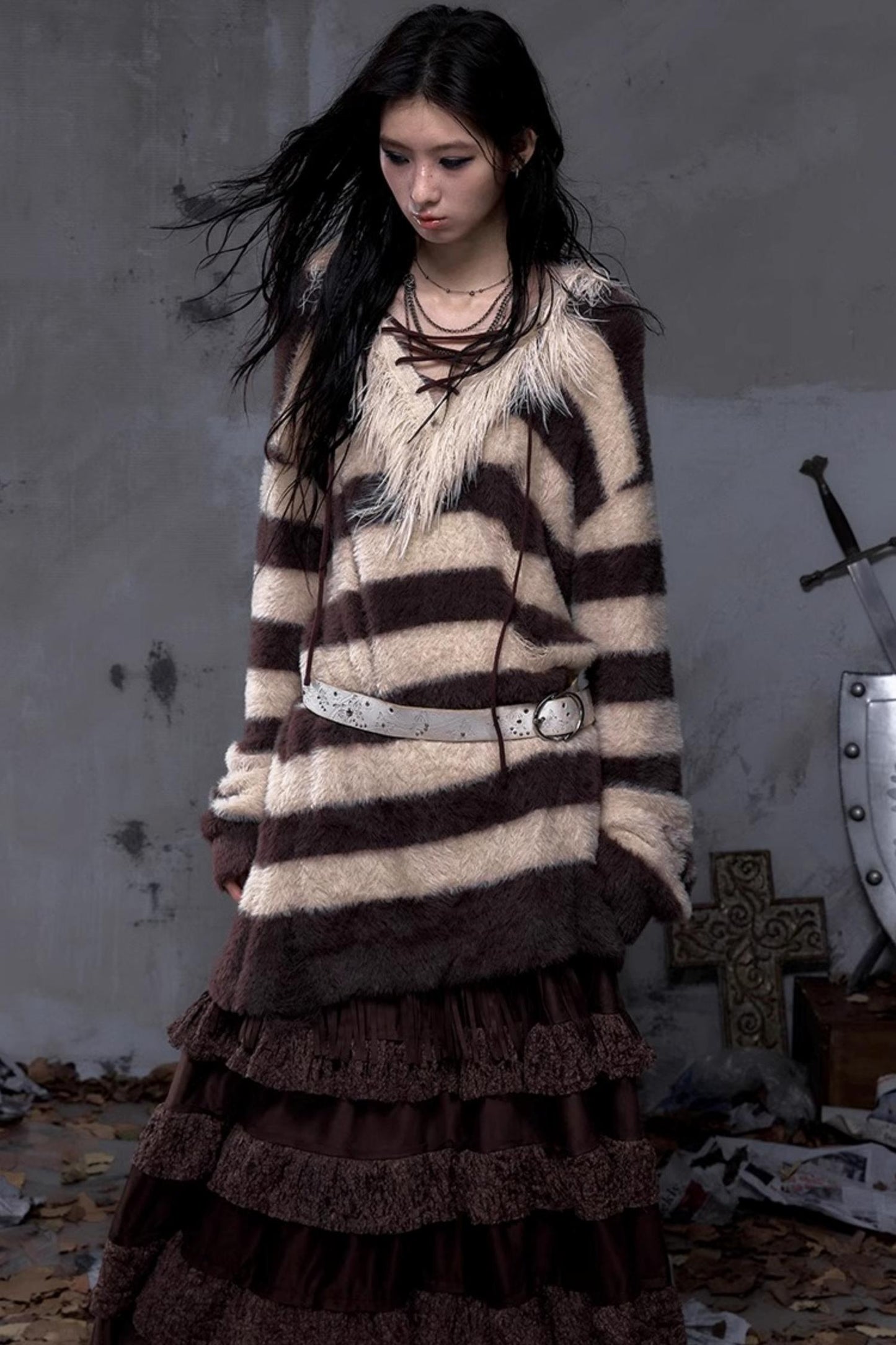 Vintage Street Punk Long Sweater