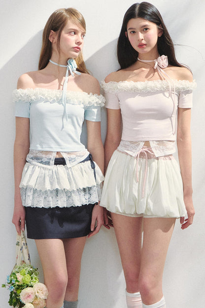 Lace Asymmetrical Top