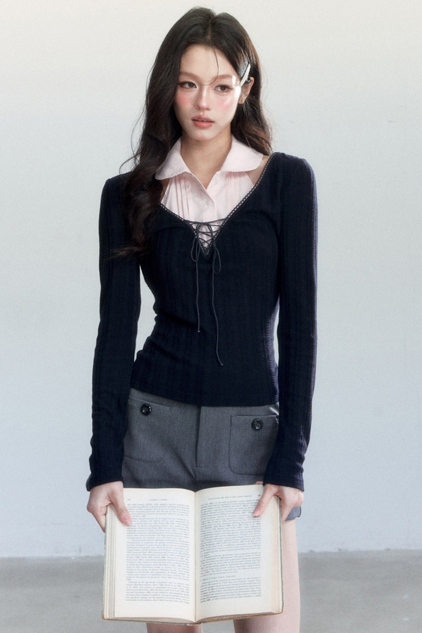Korean-Style Decorative Shirt Collar