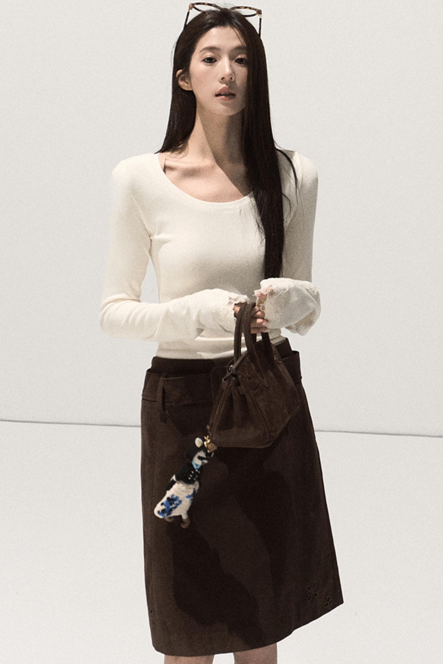 Wool Slim-Fit Lace Top