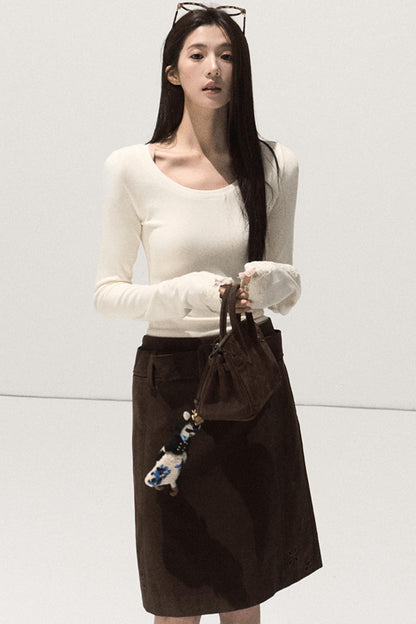 Wool Slim-Fit Lace Top