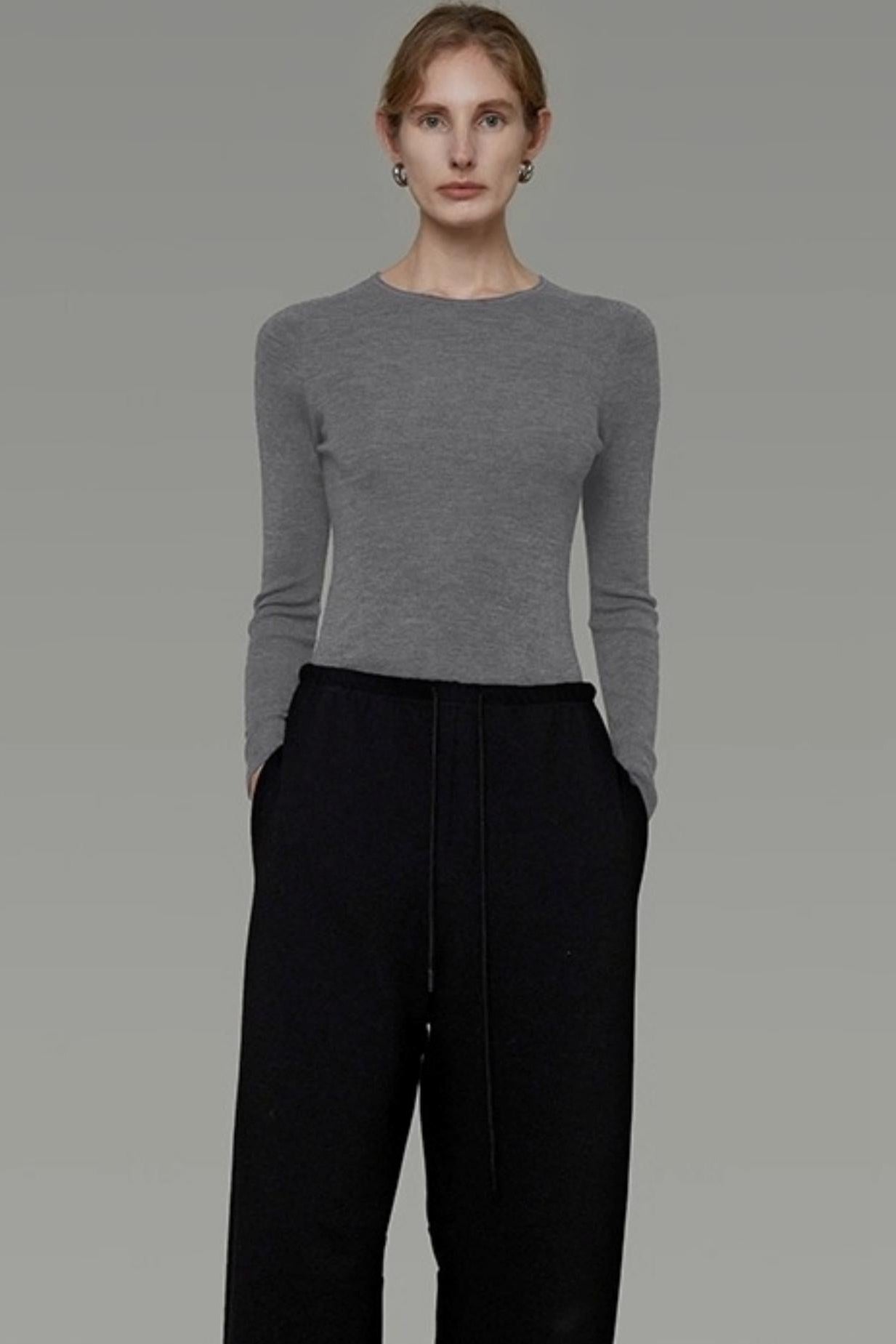 Wool Crew Neck Knitted Sweater