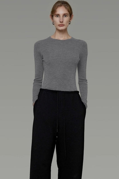 Wool Crew Neck Knitted Sweater