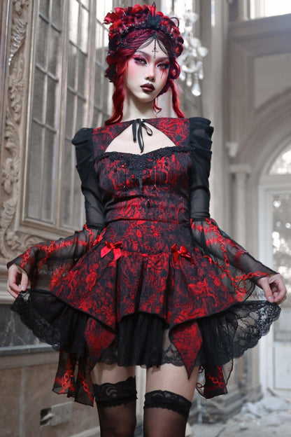 Halloween Gothic Puffy Lace Skirt