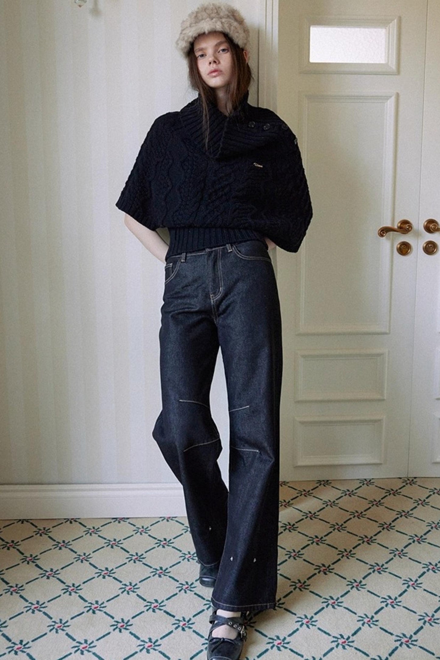 Asymmetrical Merino Wool Cape Sweater