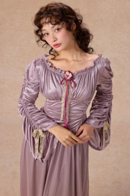 Satin Parthenon One-Shoulder Dress