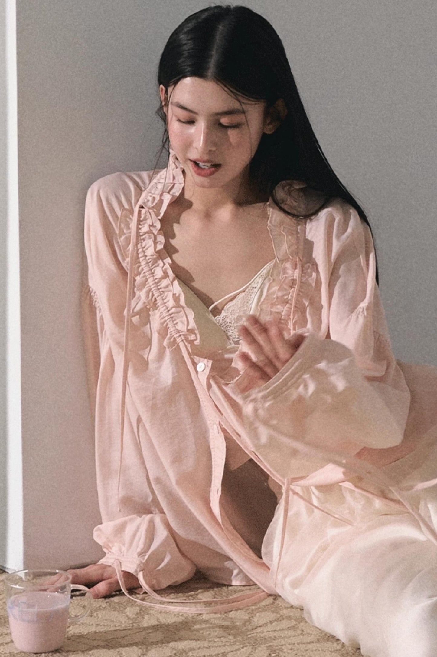 Sweet Imagination Micrometallic Loose Shirt Top