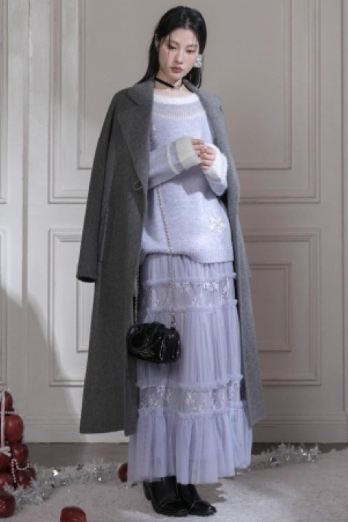 Snowflake Sequin Pullover Sweater