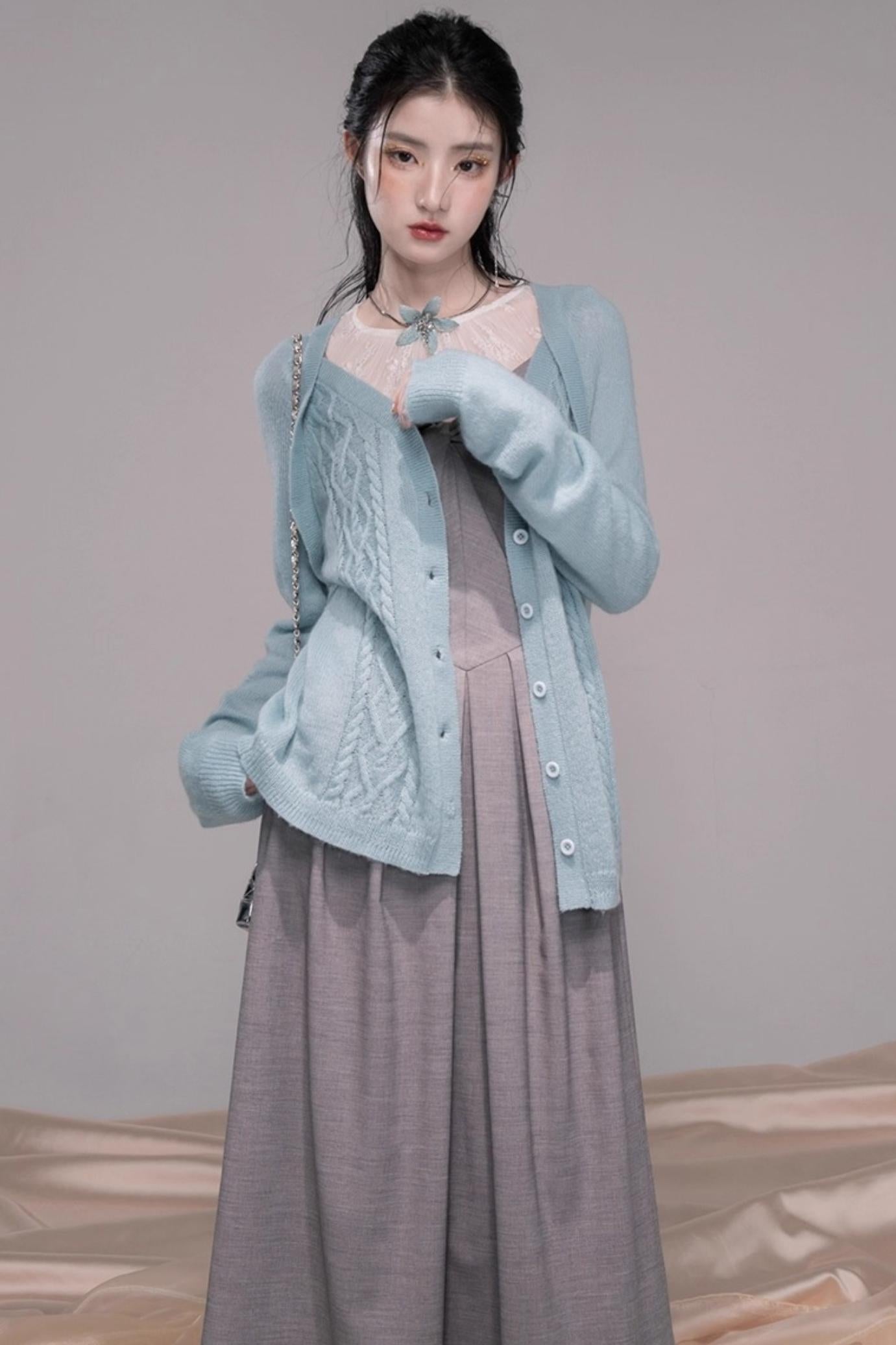 Princess Cloud Gray Suspender Dress