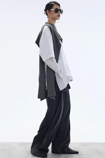 White Striped Crew Neck T-Shirt