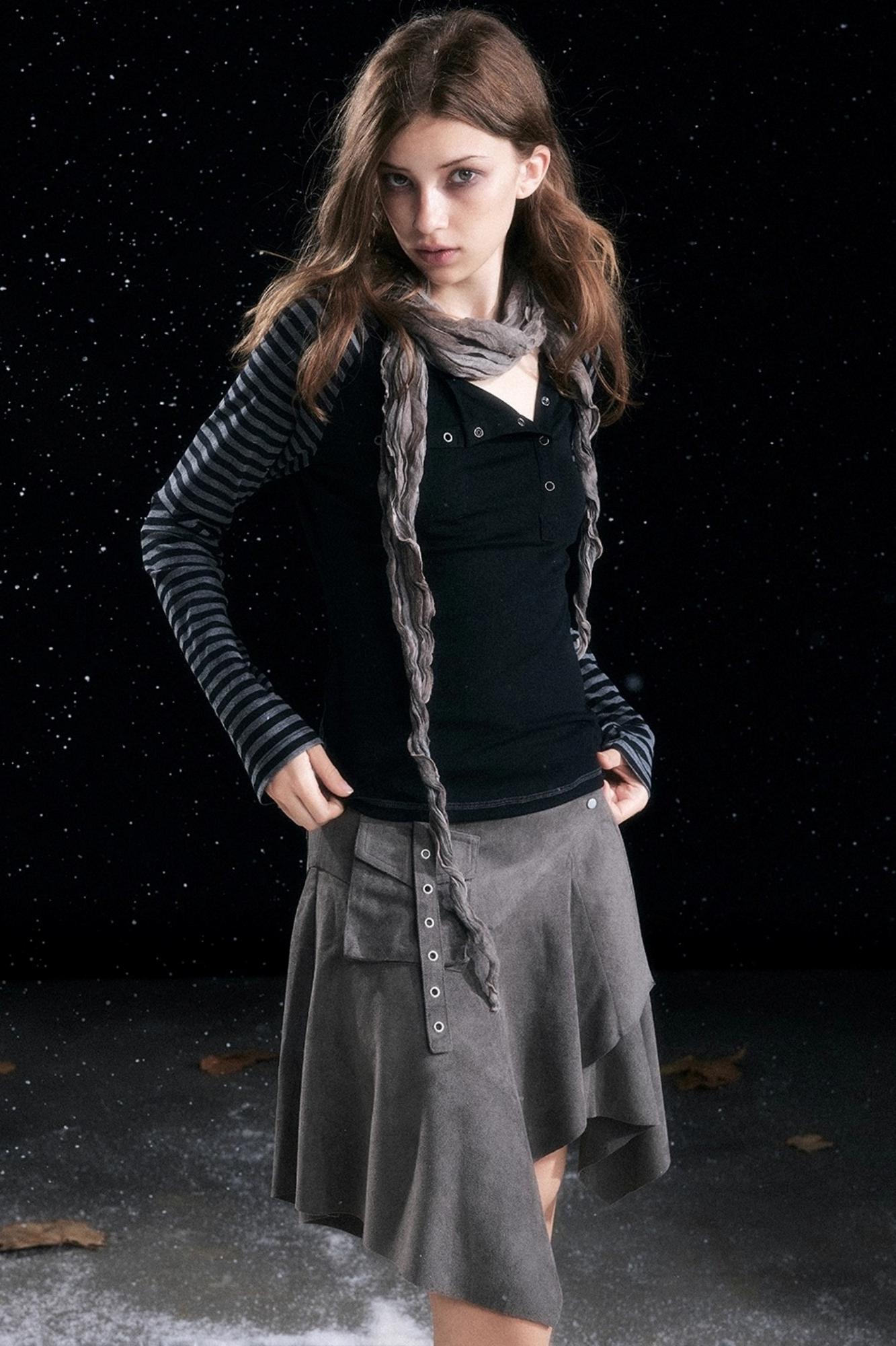 Autumn Contrast Striped Long Sleeve T-Shirt