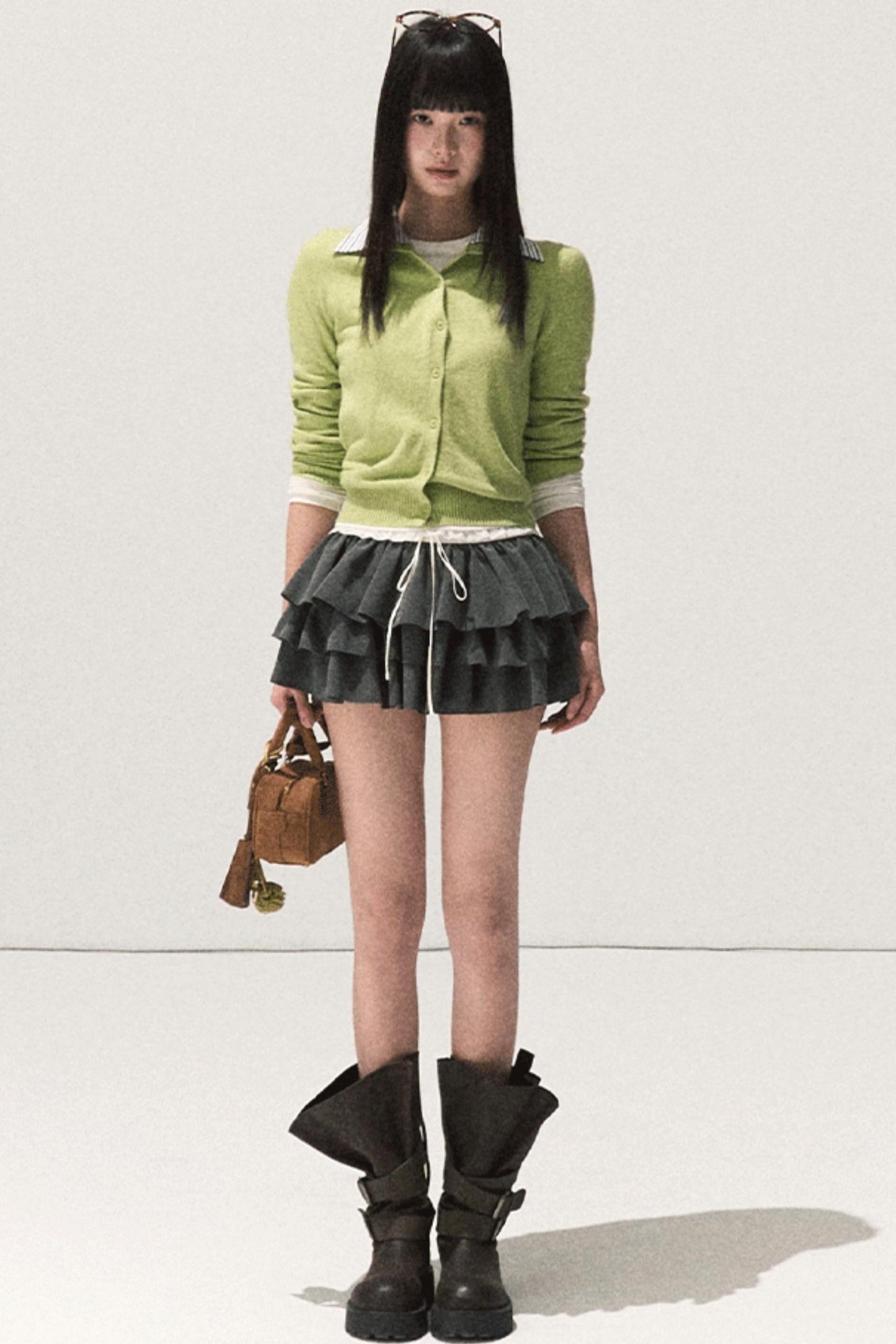 Shrine Plaid Woolen A-Line Skirt