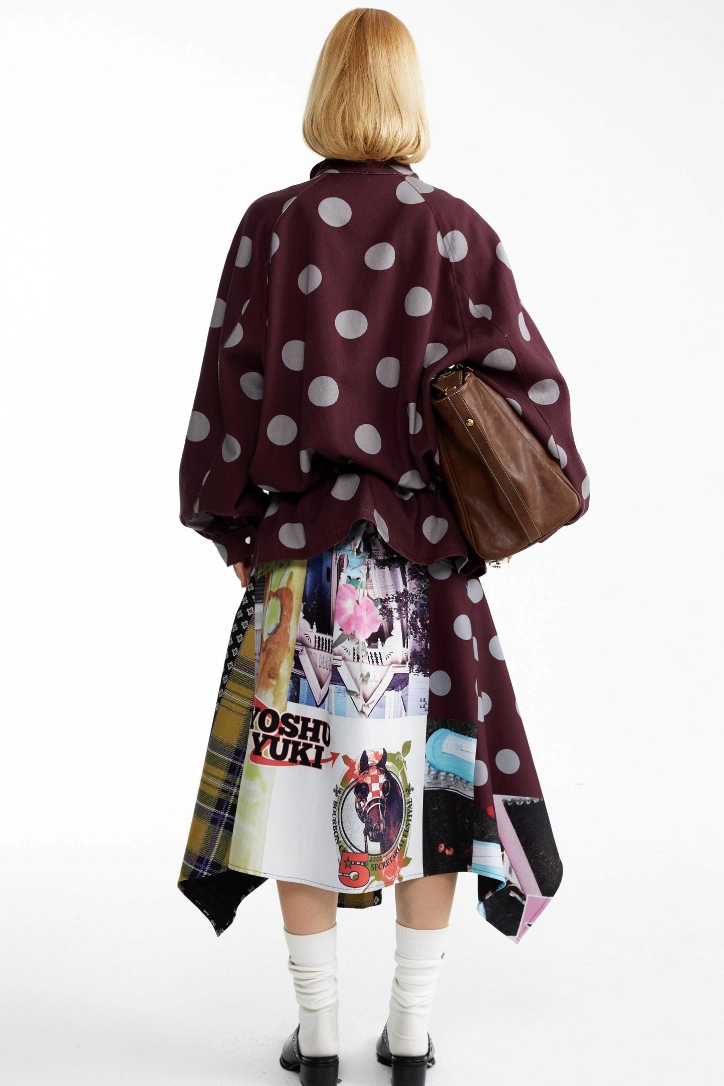 Street Print Deconstructed Stitched Skirt