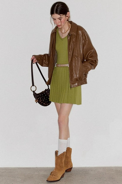 Casual Silhouette Biker Style Jacket