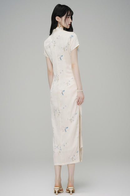 Chinese Style Embroidered Short Sleeve Dress
