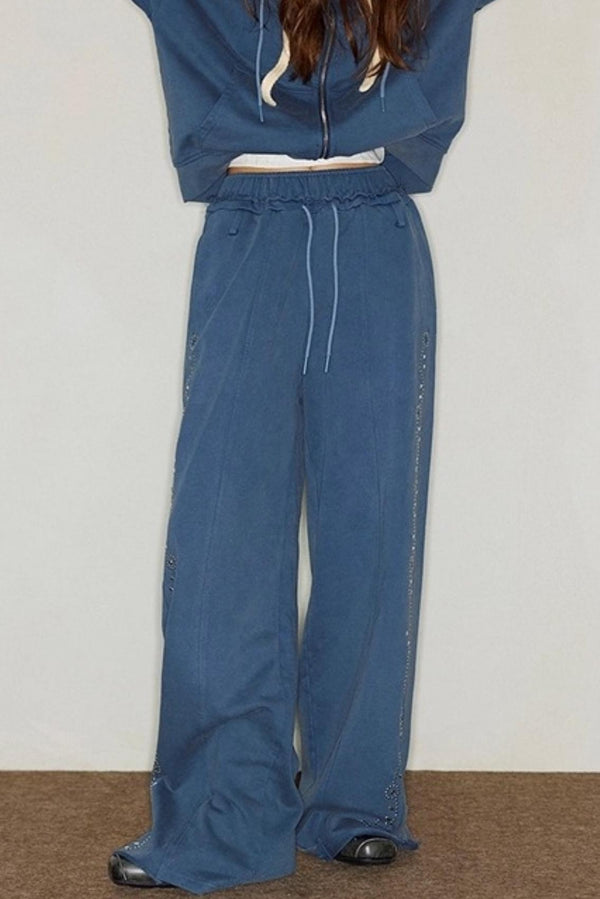 Diamond Hooded Sweatshirt With Pants Set-Up