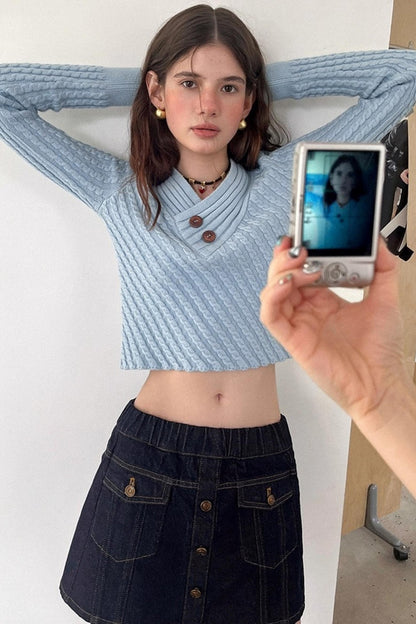 Blue Detachable Denim Jacket Set-Up