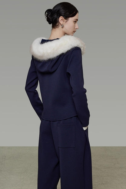 Fur Collar Jacket Set-Up