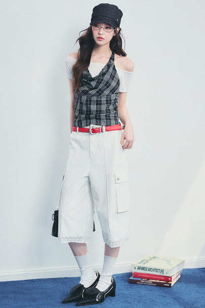 Lace Accent Drape Pants