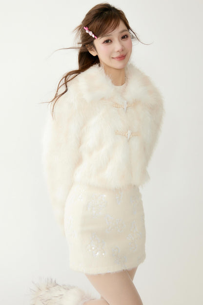 Gradient Faux Fur Jacket