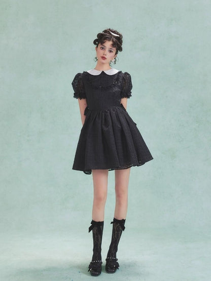 Bubble Sleeve Back Cake Hem Doll Dress