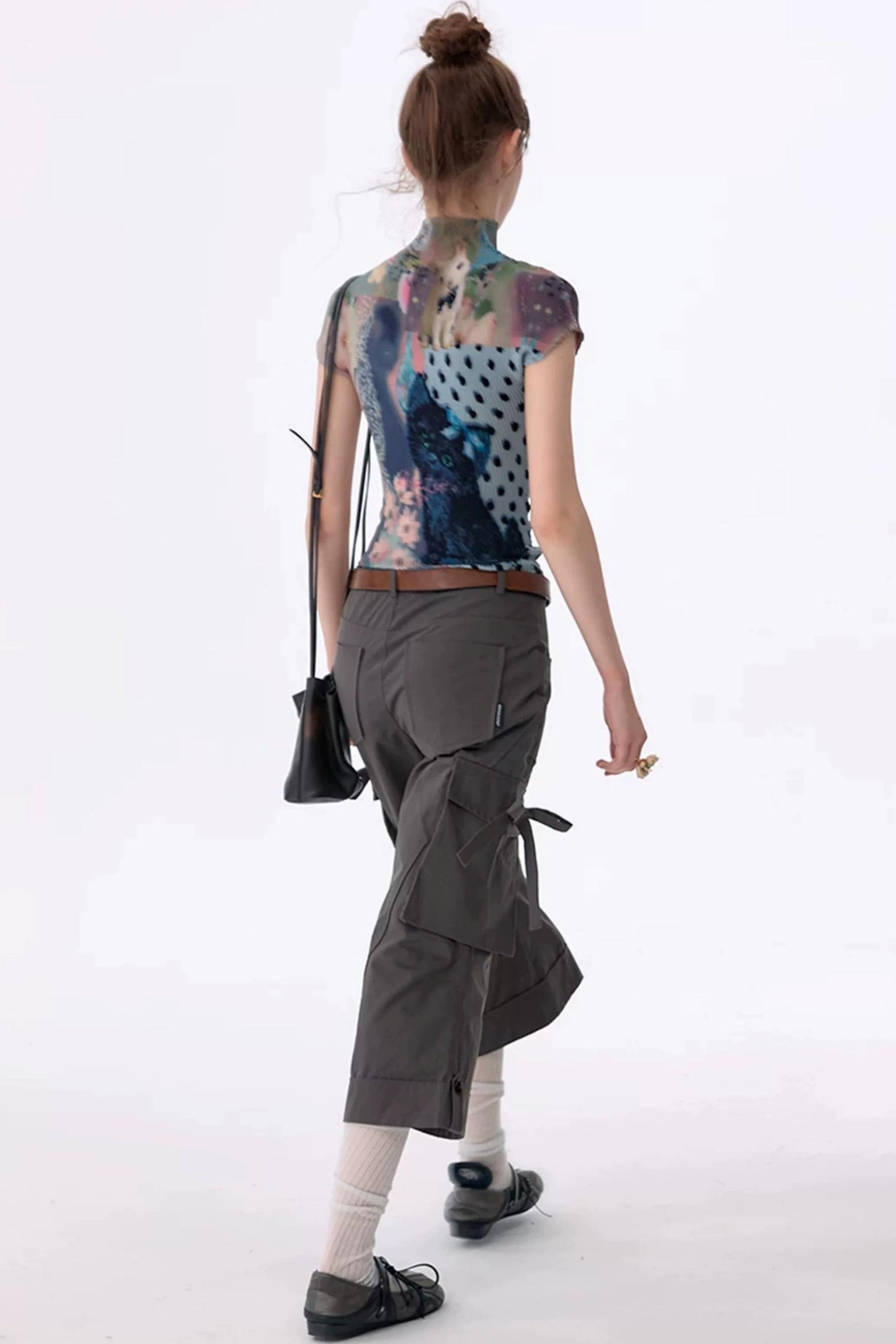 High-Waisted Workwear Casual Pants