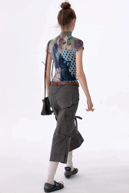 High-Waisted Workwear Casual Pants