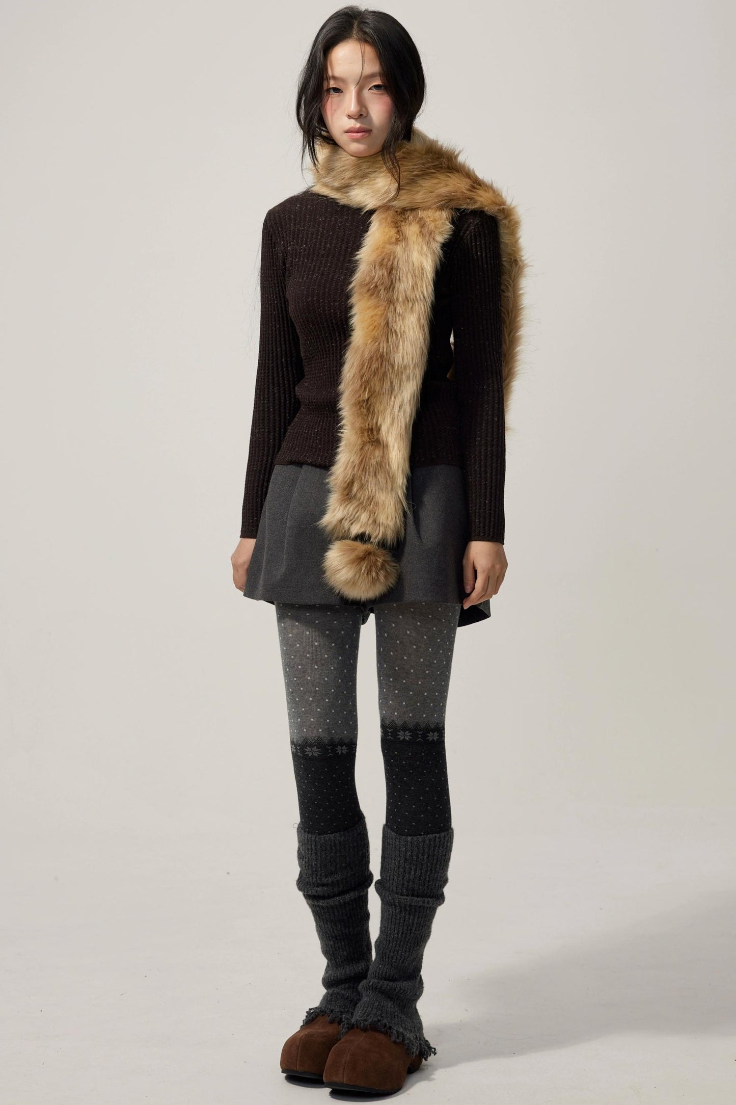 Detachable Corsage Turtleneck Sweater