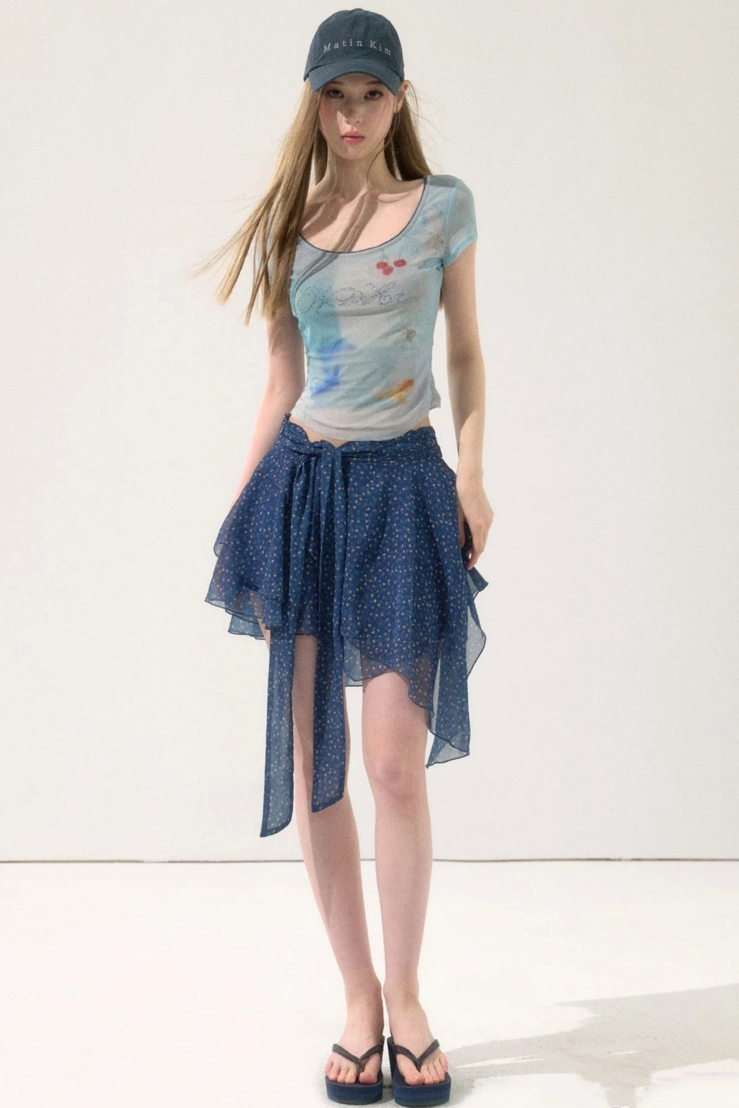 Retro Asymmetrical Tie Skirt
