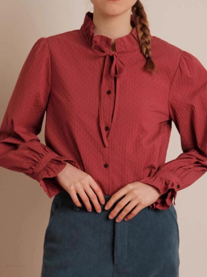 Textured Blush Plum Long Sleeve Shirt