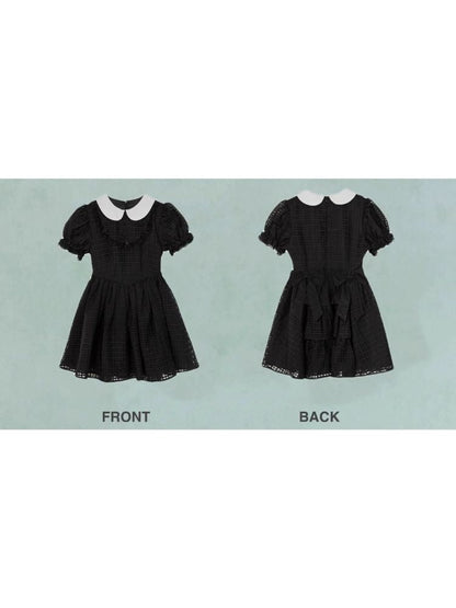 Bubble Sleeve Back Cake Hem Doll Dress