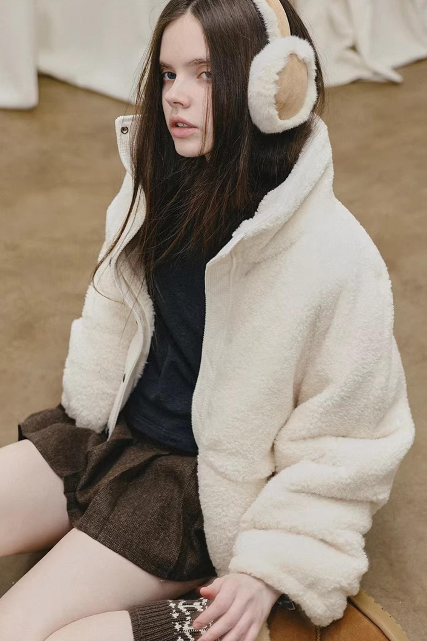 White Faux Shearling Jacket