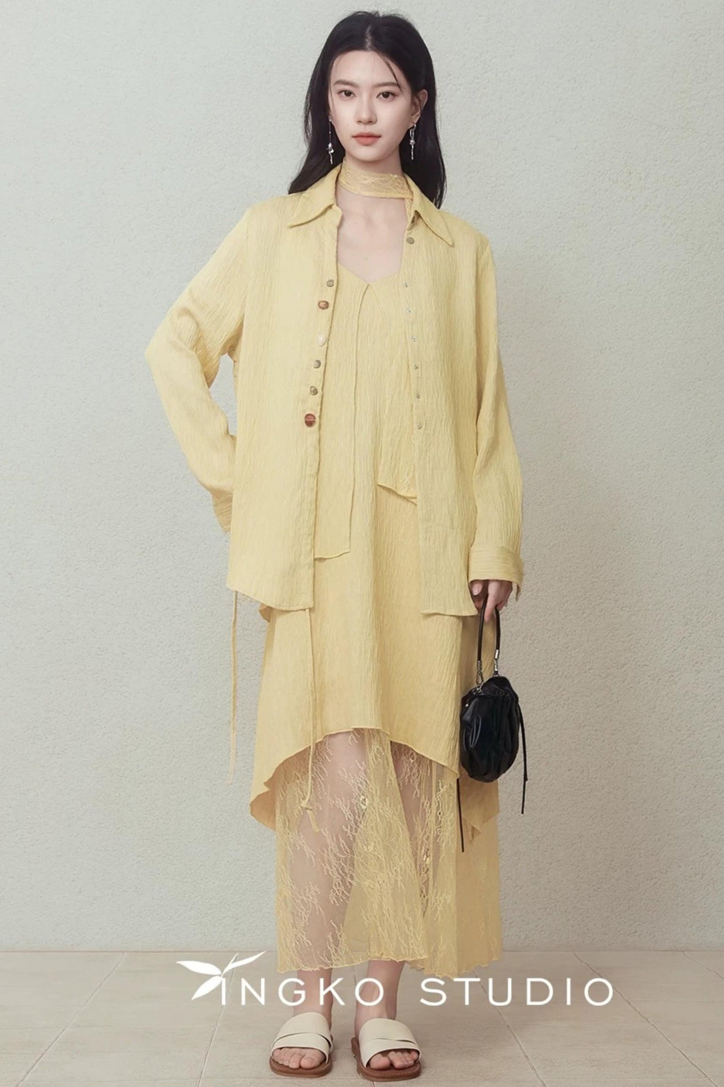 Yellow Patchwork Slip Dress