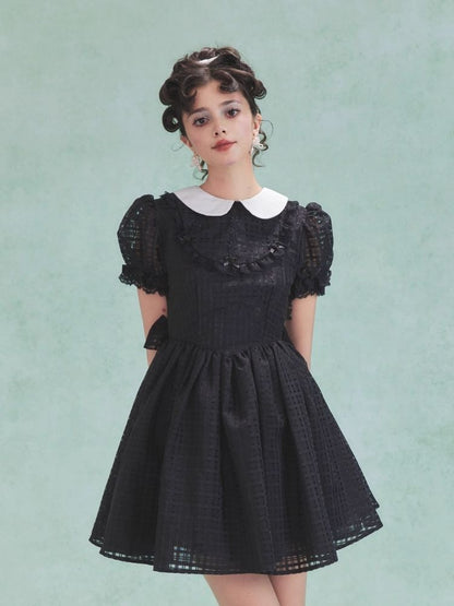 Bubble Sleeve Back Cake Hem Doll Dress