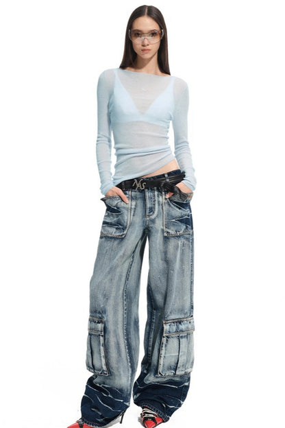 High Neck Long Sleeve Knit Wool Top