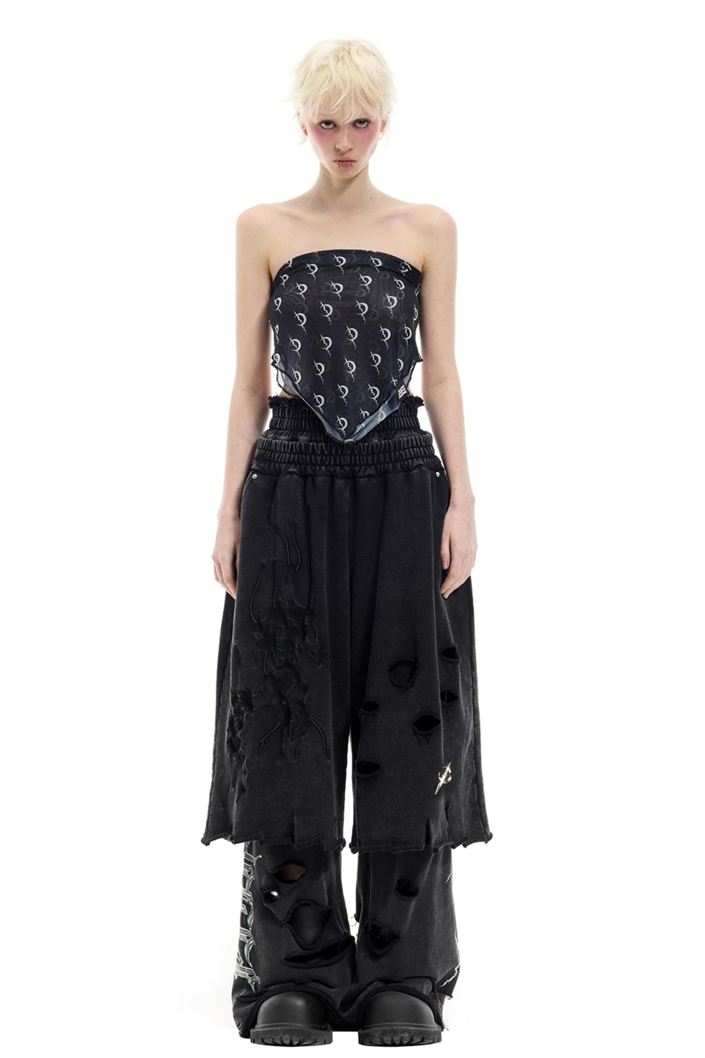 Moon Distressed Shorts