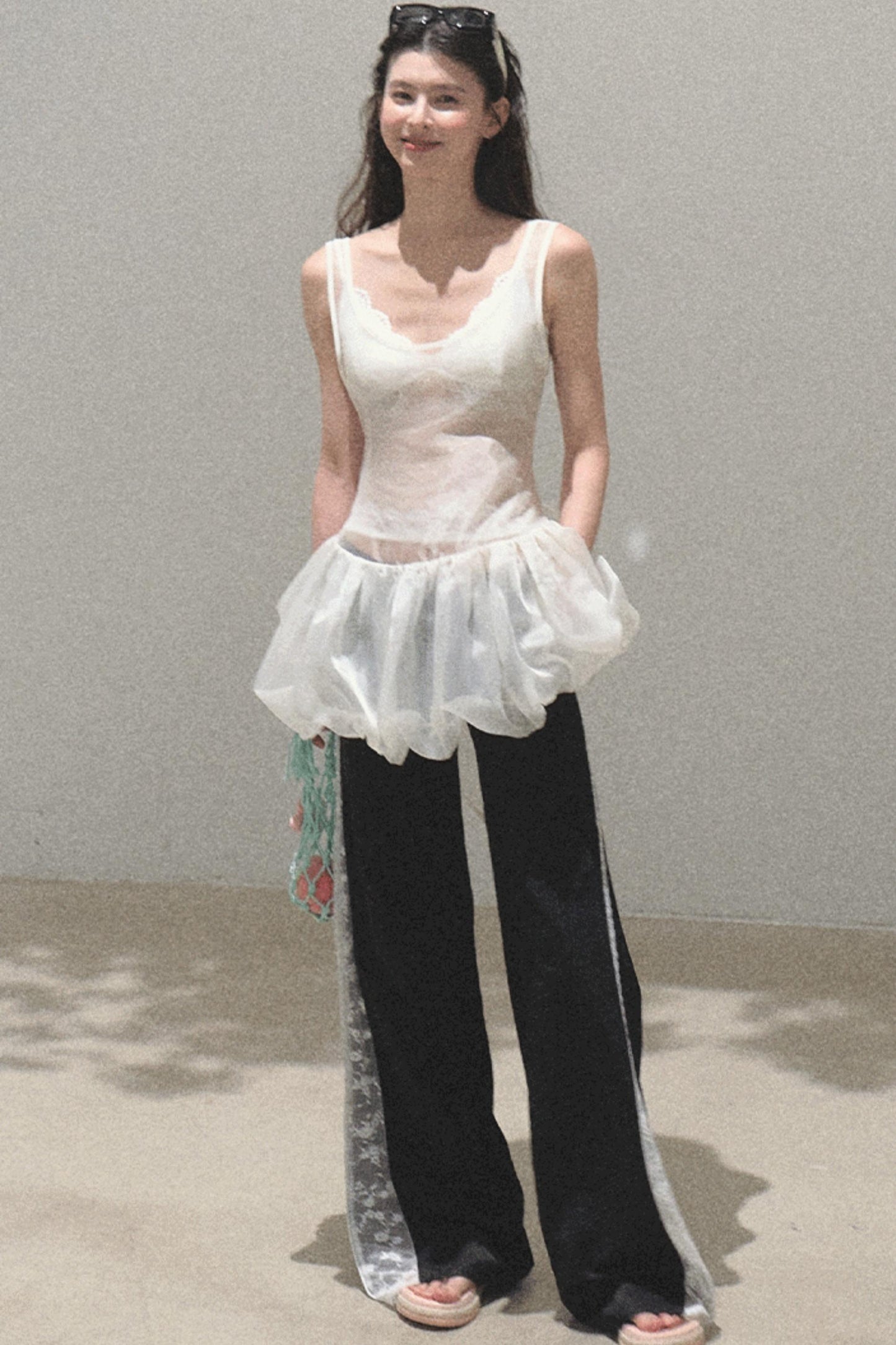 Butterfly Beaded Wrap Top