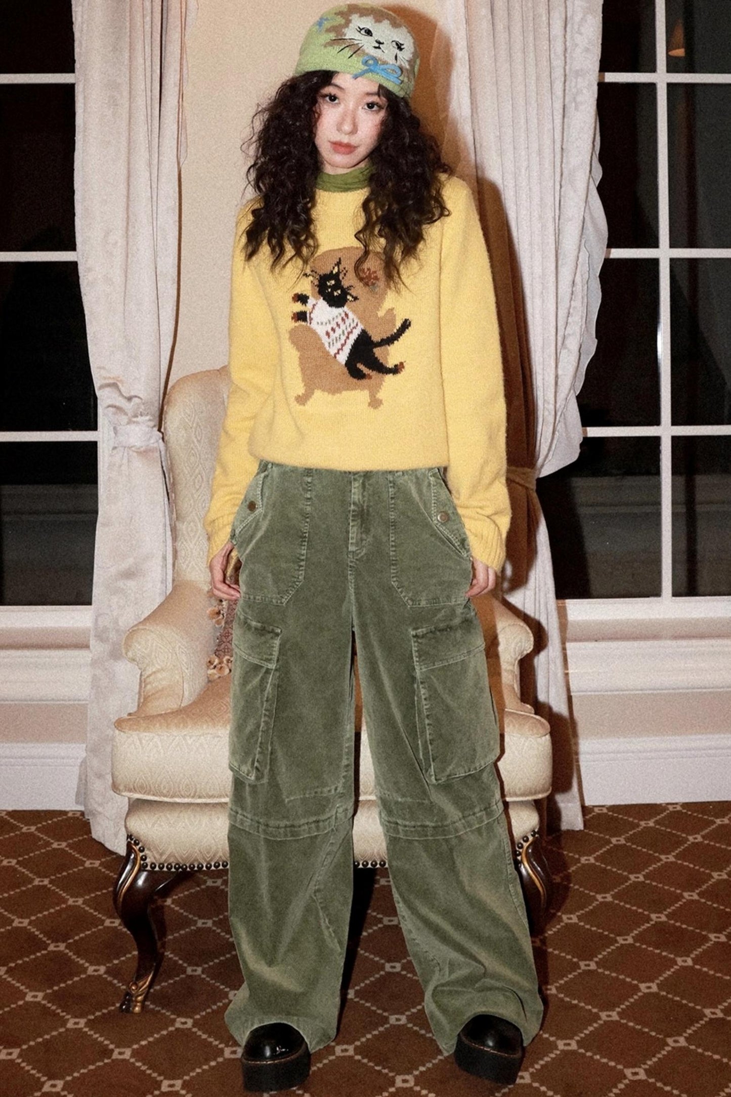 Retro Corduroy Cargo Pants